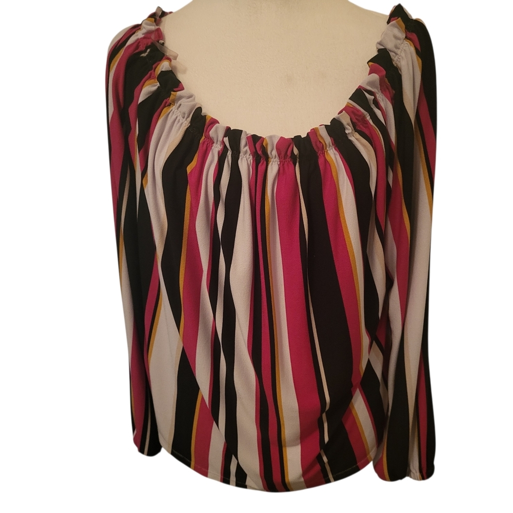 Inc Off Shoulder Stripe Top sz L